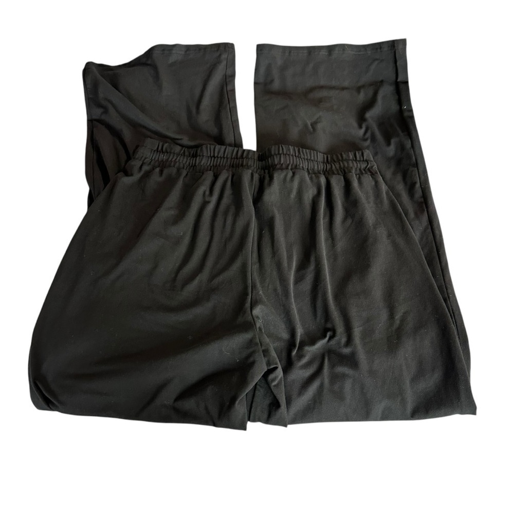 Black Track Pants with Elastic Waistband and Drawstring - Picture 2 of 5